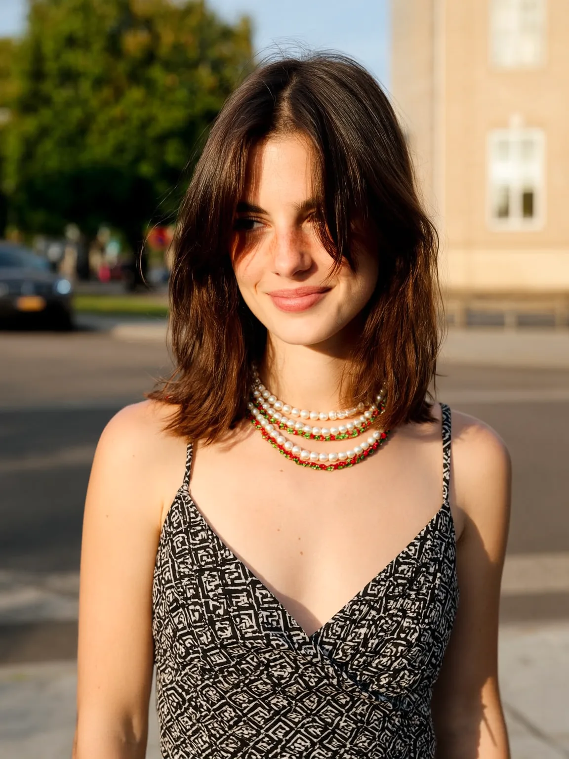 Flowing Shoulder-Length Soft Layers with Curtain Bangs